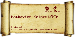 Matkovics Krisztián névjegykártya