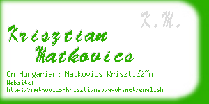 krisztian matkovics business card